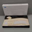 Ergonomic Wireless Keyboard and Mouse Combo, Wave Keys Keyboard with Wrist Rest for Natural Typing, 3 DPI Adjustable Ergonomic Silent Mouse for Computer/Laptop/Windows/Mac (Latte Color-B)