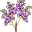 22 Artificial Lilac Flower Branch Real Touch Gradient Purple Fake Delphinium Antirrhinum Stem Flower for Wedding Bouquet Table Centerpieces Vase Floral Arrangement Home Decoration 2Pcs