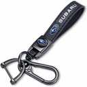 TACOMA Genuine Leather Car Keychain Key Chain for Men and Women Family Present Key Ring Accessories(Black)