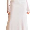 HTZMO Women Long Sleeve Bodycon Floral Maxi Dress Ruched A Line Flowy Wedding Guest Formal Party Long Dresses L