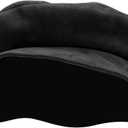 FURPHI Medieval Tudor Flat Cap Faux Suede Beret Hat Renaissance Festival Costume Accessories for Men Women