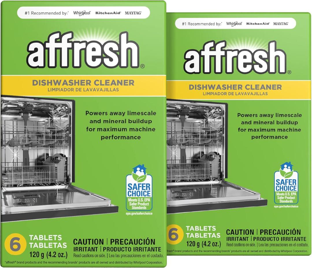 Affresh Dishwasher Cleaner, 12 Month Supply, Helps Remove Limescale and Odor-Causing Residue (6 Count (Pack of 2))
