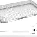 SheeChung RV Furnace Vent Screen, Flying Insect Screen Water Heater Cover for Camper, 7.5 x 4.1 x 1.3 Inch, Stainless Steel Screen with Installation Tool & Silicone Rubber