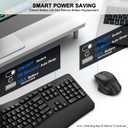 Wireless Keyboard and Mouse Combo, 2.4G Full Size Wave Keys Ergonomic Keyboard with Wrist Rest and 3-Level DPI Adjustable Wireless Ergonomic Mouse for Windows, Mac OS Desktop/Laptop/PC(Black)