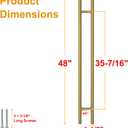 Titanium Gold Round Barn Door Handles 12"/16"/18"/24"/36"/48"/59'', Pull Push Long French Door Handle Double Sided, Large Front Exterior Shower Door Pull Handles