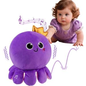 Octopus Baby Crawling Musical Interactive Toys with 97 Melodies, Talking Repeat Function Language Learning for Newborn Infant, Safe Plush Sensory Learning Montessori Toy for Toddlers Gift 0+ Months