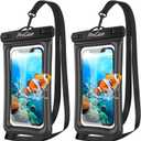 ProCase [Floatable] 2 Pack Floating Waterproof Phone Pouch Up to 7", IPX8 Underwater Phone Case Dry Bag for iPhone 16 15 14 13 12 11 Pro Max Xs Max XR X 8 7 Plus SE/Galaxy S24 S23 S22 -Black/White