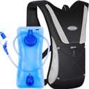 KUYOU Running Hydration Vest - Lightweight Insulated Hydration Backpack with 2L Water Bladder, Adjustable Chest Straps and Reflective Water Backpack for Running Marathon Race Hiking Cycling (Black)