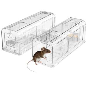 Humane Mouse Traps, Mouse Traps Indoor for Home, No Kill Live Catch and Release Reusable Mice Traps, Small Rat Trap Catcher for House & Outdoors 2PCS