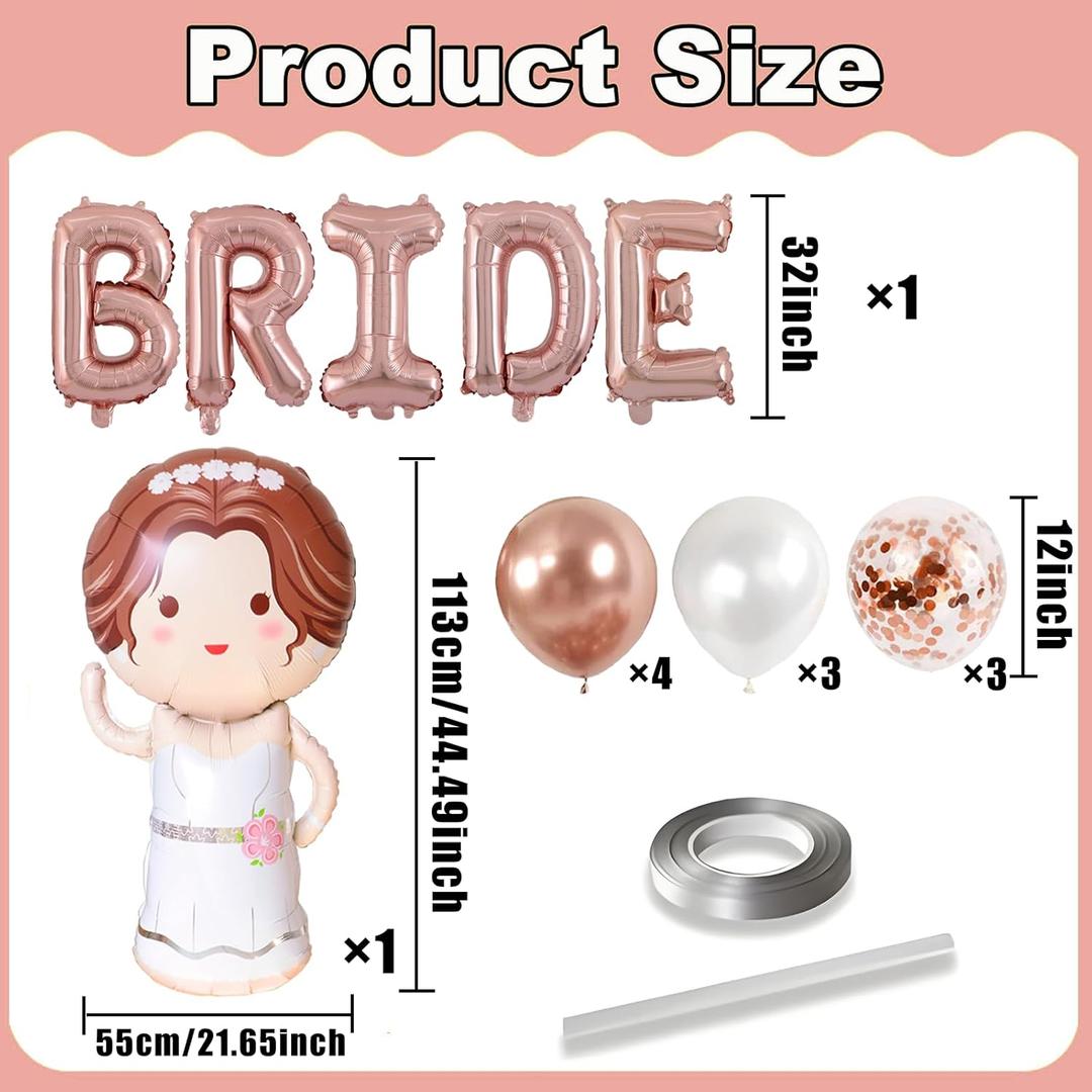 16pcs 44 Bride Balloon Bachelorette for Bride Party Decoration Bridal Shower Wedding Engagement Party Decoration Brides To Be Parties Decorations Supplies