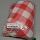 Sorfey Vinyl Fitted Tablecloth Cover, Checke Design, Flannel Backed Lining Fits Up-to 40-44 Round Tables Red