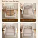 Bed Rails for Toddlers 3 Pack, Thickened & Reinforced Baby Rail Guard with No-Nail Design, Height Adjustable Toddler Rails for King Size, Kids Safety Bed Side Rails,Grey (74.8x78.7x78.7in), 3 Sides 74.8"Lx78.7"Lx78.7"L