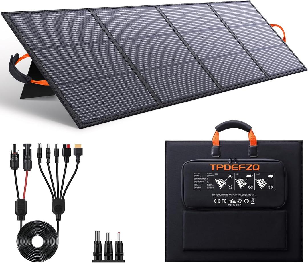 220W Portable Solar Panel 20V 25% High Efficiency N-Type Solar Cell, with 4 Adjustable Kickstand, IP67 Waterproof,Foldable Solar Panel for Camping RV Off Grid Backup