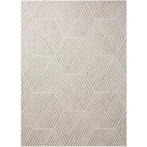 Nicole Miller New York Patio Country Ombre Geo Indoor Outdoor Area Rug, UV Fade Resistant, Low Pile, Grey/Cream, 3'11"x5'2"