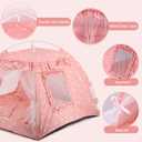 Dog Tent Indoor Cat House Pink Puppy Bed Portable Pet Teepe Princess Dog Camping Tent Outdoor Kitten Houses Cute Bunny Nest Girl Kitty Cave, Medium (15.7"x15.7"x14.6")