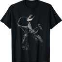 Rodeo Cowboy Dark Western Horse Art T-Shirt (Small, Black)