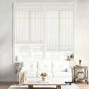 Vivvigo No Drill Bamboo Roman Shades Cordless, White, 23" W x 48" H