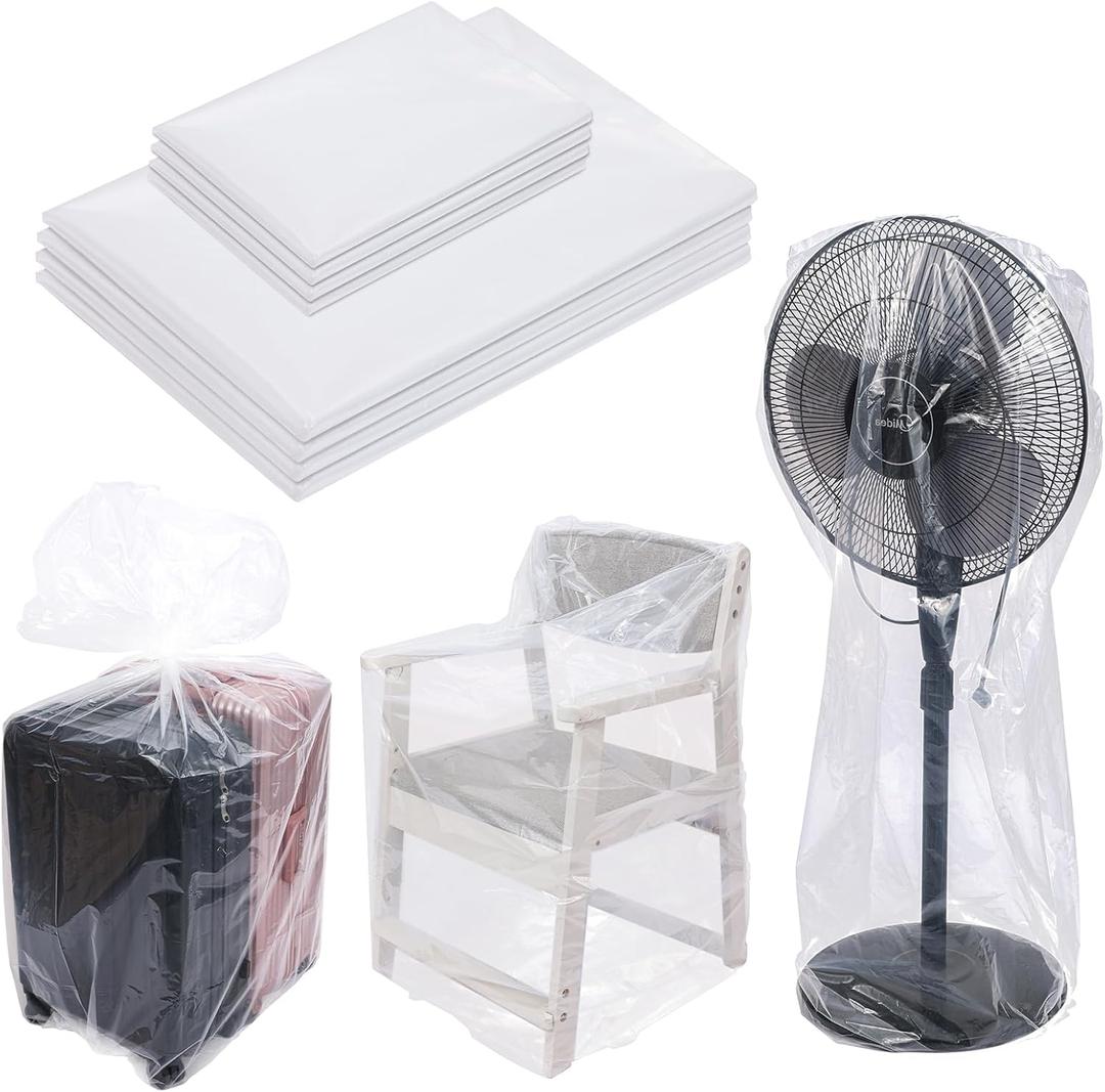 8 Pack Extra Large Clear Plastic Bags, 2 Sizes Large Big Jumbo Giant Storage Bags 40x60 Inches and 32x47 Inches, Heavy Duty Plastic Bags for Luggage, Suitcase, Furniture and Kids Bike