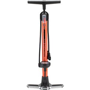 Schwinn Basic and Air Center Floor Bike Pump, Up to 120 Max PSI, Dual Head Fits Schrader and Presta Valve Types, Easy-to-Carry Portable and Convenient Design, Bicycle Essentials for Easy Road Riding (Orange)