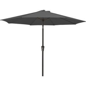 MEWAY 9ft Patio Umbrella Outdoor Table Umbrellas with Push Button Tilt and Crank, Market Umbrella 8 Sturdy Ribs for Deck, Garden, Pool and Backyard, Gray