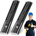 YENUO Push to Open Drawer Slides Full Extension Rail 12 14 16 18 20 22 24 inch handleless Side Mount Dresser Cabinet Bracket Replacement Ball Bearing Tracks kit Guide Runner 100lb 1Pair