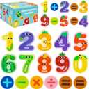 JCREN Jumbo Magnetic Numbers Fridge Magnets Colorful Fruit Shape Number Math Learning Toy Set Preschool Math Counting Refrigerator Magnet Toys for 3 4 5 Year Old Toddler Kids Boy Girl Gift