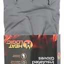 2 x Heat Logic Thermal Winter Gloves, Touchscreen Compatible with Fleece Lining For Cold Weather, Water-Resistant Hiking Gloves (Gray, M)