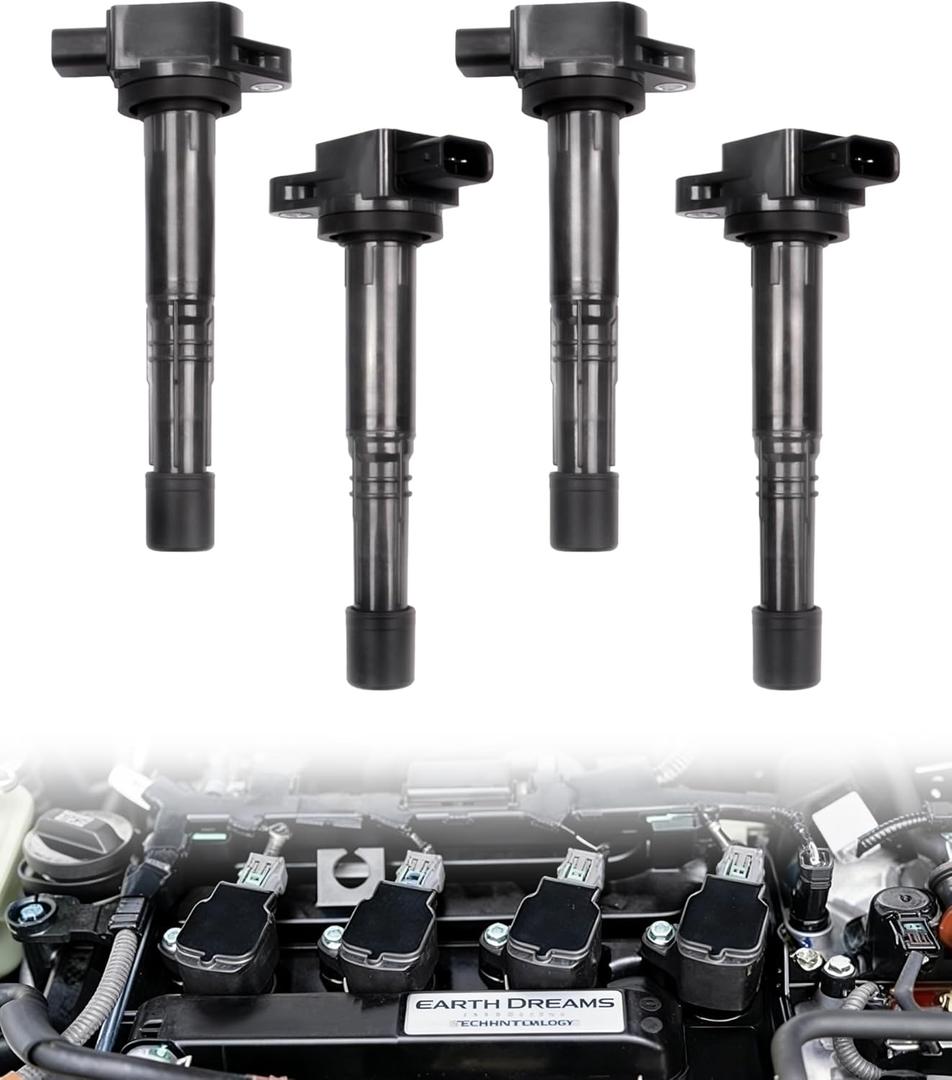 Ignition Coil Compatible with 2006-2011 CSX 2002-2006 RSX 2003-2006 Accord 2002-2011 Civic Si 2002-2009 CRV 2003-2011 Element 2004-2005 S2000 L4 2.0L 2.2L 2.4L. Replacement for UF311 UF583,Set of 4