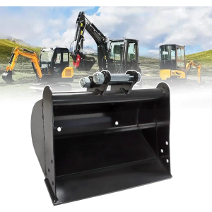 Jecoupoon 500mm Plain Bucket Attachment No Teeth Bucket Compatible with 0.8-1.5 Ton Mini Excavators