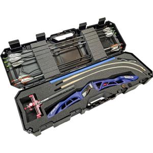 MTM BC34TD Takedown Recurve Bow Case, Lockable Storage, Airline Approved Hard Case, Hold’s 16 Arrows, For One Target or Hunting Bow Setup, Made in USA, Black