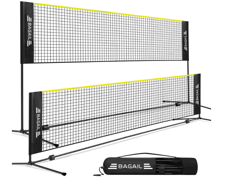 BAGAIL Badminton Net, Height Adjustable Kids Volleyball Net, Foldable Nylon Net 10 ft/14ft/17ft Wide, Tennis Net, Small Pickleball Net for Backyard Game and Indoor Outdoor Use, Easy Setup