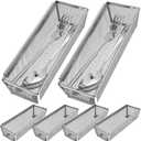 6 Pcs Mesh Silverware Drawer Organizer, Metal Drawer Organizer for Kitchen, Small Utensil Drawers Organizers with Interlocking Arm for Flatware, Knives, Spoons,Cosmetic (Silver 9 * 3 * 2 inch)