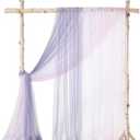 Ling's Moment Wedding Arch Draping Fabric 3 Panels 20Ft Chiffon Fabric,Sheer Draping Fabic for Wedding Arrangement Ceremony Reception Backdrop Party Swag Home Decor (Sage Purple & Provence)