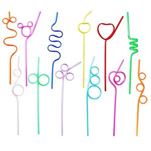 24 Pcs x 50 Count = 1200 Silly Crazy Straws for Kids Reusable Plastic Loop Curly Crazy Drinking Straws for Classroom Activities Valentines Day Gift Christmas Birthday Wedding Party Supplies Decoration