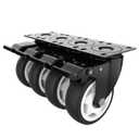 4 inch Swivel Caster Wheels with Safety Total Lock, 360 Degree Heavy Duty Plate Casters Max Load Capacity 1200lbs (Set of 4)