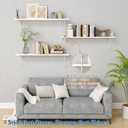 White Floating Shelves for Wall 36 Inch Long, Large Wall Book Shelf Unit, 36" x 8" x 12.2" Tall Bookends
