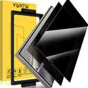 YWXTW EZ Unlock for Samsung Galaxy S24 Ultra Privacy Screen Protector, [0.1S Ultrasonic Fingerprint Support] [Not Glass] 25 Anti Spy Private S24 Ultra Screen Protector Case Friendly, 2 Pack (Black)