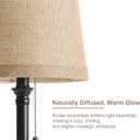 Oneach 19.5 Table Lamps Set of 2, Pull Chain Switch Bedside Table Lamps, Farmhouse Nightstand Lamp with Unique Natural Shade, Small Lamp for Living Room, Bedroom, Home Office, Nursery