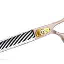 JASON Professional Dog Grooming Scissors - 7 Inch Thinning Shear Japanese 440C Stainless Steel Diamond Screw with 40 Teeth Dog Blender Scissors Christmas Gift