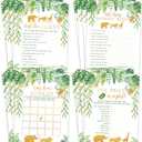 Your Main Event Prints Jungle Baby Shower Games - 25 Each - Bingo, Find The Guest, The Price is Right, Who Knows Mommy Best - Jungle Animals Theme - Printed Front and Back, 1 Game Per Side