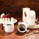 Kichvoe Porcelain Espresso Cups with Wooden Handle 2Oz Mini Coffee Mugs Set of 4 Small Ceramic Demitasse Cups for Tea and Hot Drinks Microwave and Dishwasher Safe