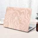 Seorsok Compatible with MacBook Air 13 Inch Case 2022 2021 2020 2019 2018 Release A1932 A2179 M1 A2337 Touch ID,Luxurious and Skin-Friendly Leather Plastic Hard Shell&Keyboard Cover,Orangepink Wave