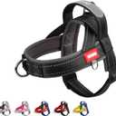 No Pull Dog Harness with Handle Freedom Mesh Escape Proof Easy on Vest Harness with Front Clip for Small Medium Sized Breeds, Black, Large