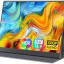 ForHelp 15.6inch Portable Monitor,1080P USB-C HDMI Second External Monitor for Laptop,PC,Mac Phone,PS,Xbox,Swich,IPS Ultra-Thin Zero Frame Gaming Display/Premium Smart Cover
