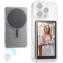 Magnetic Phone Vlog Selfie Monitor Screen  Back Camera Selfie Monitor  1080P Display can Wirelessly Connect to Mobile Phones  Rear Camera Selfie Screen with Remote Controller(Grey)