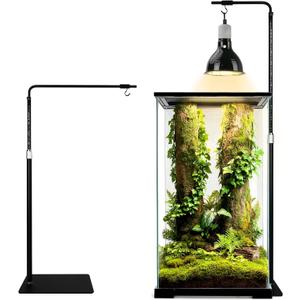 Reptile Heat Lamp Stand 27inch-67inch with 360Adjustable Swing Arm,Reptile Light Stand Hanging Lamp Holder for Bearded Dragon,Turtle,Snake,Chicks Terrarium