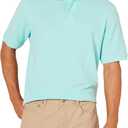 Amazon Essentials Men's Regular-Fit Cotton Pique Polo Shirt  (Medium, Aqua Blue)