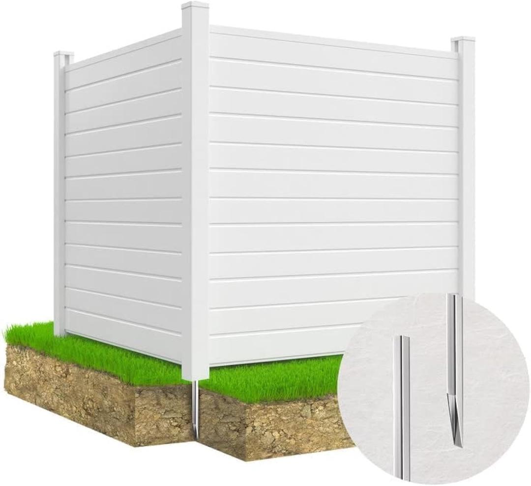 Air Conditioner Fence Trash Can Fence 50" W X 50" H Pool Equipment Enclosure Vinyl Privacy Panel for Outside Privacy Screens Outdoor (2-Pack) (50"W X 50"H - 2 Panels( Horizontal))