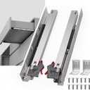 24 Inch Soft Close Undermount Drawer Slides, Full Extension, 80 Lbs Heavy Duty, Concealed Rails with Rear Mount Brackets for 5/8" Side Thickness, Face Frame or Frameless Application (1 Pair)