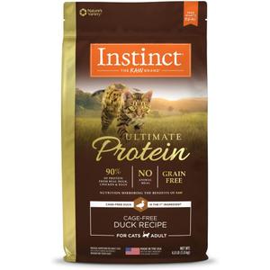 Instinct Ultimate Protein, Natural Dry Cat Food, Grain Free Recipe - Cage Free Duck, 4 lb. Bag (EXP 08/12/26)